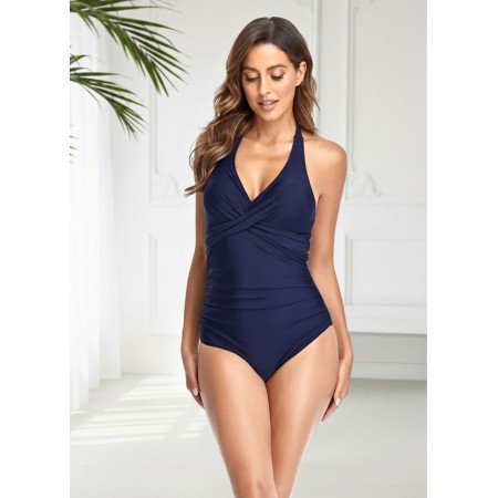 Суцільний купальник FS Flowy Abundant М з коригуючим ефектом Темно-синій (10045)
