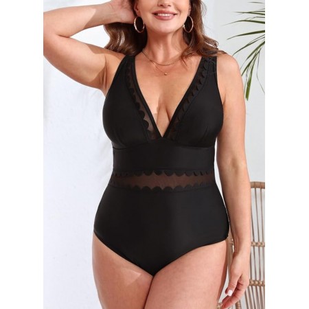 Cуцільний купальник Cupshe One Piece Swimsuit V Neck XL Чорний (10078) Cуцільний купальник Cupshe One Piece Swimsuit V Neck XL Чорний (10078)