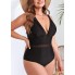Cуцільний купальник Cupshe One Piece Swimsuit V Neck XL Чорний (10078)