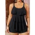 Роздільний купальник Hanna Nikole Tankini Plus Size 58 з воланами Чорний (10079)