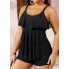 Роздільний купальник Hanna Nikole Tankini Plus Size 58 з воланами Чорний (10079)
