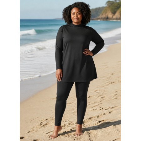 Женский мусульманский купальник-буркини FS VFJ Modest Swimwear XXL Черный (10088)