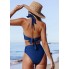 Жіночий купальник Cupshe Women's Bikini Set Halter S Синій (10098)