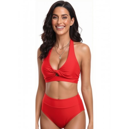 Жіночий купальник Cupshe Halter Bikini Set L Червоний (10099) Жіночий купальник Cupshe Halter Bikini Set L Червоний (10099)