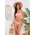 Роздільний купальник бандо FS Bikini Set Swimwear XL Пудровий (10108)