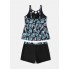 Роздільник купальник- танкіні Hanna Nikole Tankini Plus Size 58 Блакитний (10125)