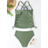 Жіночий купальник танкіні роздільний FS Aria Tankini Top XL з ефектом утяжки Оливковий (9075)
