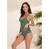 Жіночий купальник танкіні роздільний FS Aria Tankini Top XL з ефектом утяжки Оливковий (9075)