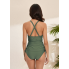 Жіночий купальник танкіні роздільний FS Aria Tankini Top XL з ефектом утяжки Оливковий (9075)