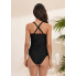 Жіночий купальник танкіні роздільний FS Aria Tankini Top XL з ефектом утяжки Чорний (9076)