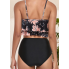 Жіночий роздільний купальник FS Bikini Set Ruffle High Waist із топом-воланом М Комбінований (9081)