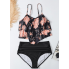 Жіночий роздільний купальник FS Bikini Set Ruffle High Waist із топом-воланом М Комбінований (9081)