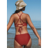 Жіночий купальник Cupshe Bikini Set Ruched Crisscross L Теракотовий (9084)