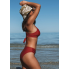 Жіночий купальник Cupshe Bikini Set Ruched Crisscross L Теракотовий (9084)