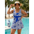  Жіночий суцільний купальник-сукня FS Swimsuit Retro XXL Синій (9333)