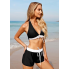  Жіночий купальник FS Tankini Yonique Women's Plus Size L Чорно-білий (9347)