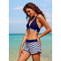 Жіночий купальник роздільний FS Chevron Print Halter Bikini XL Синій (9413)