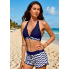 Жіночий купальник роздільний FS Chevron Print Halter Bikini XL Синій (9413)