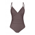  Жіночий суцільний купальник Cupshe V Neck Tummy Control S Коричневий (9352)