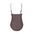  Жіночий суцільний купальник Cupshe V Neck Tummy Control S Коричневий (9352)