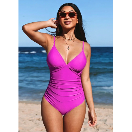 Жіночий суцільний купальник Cupshe V Neck Tummy Control М Рожевий (9353) Жіночий суцільний купальник Cupshe V Neck Tummy Control М Рожевий (9353)