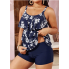  Жіночий купальник FS Tankini Yonique Women's Plus Size XXL Floral Print Синій (9374)
