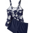  Жіночий купальник FS Tankini Yonique Women's Plus Size XXL Floral Print Синій (9374)