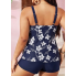  Жіночий купальник FS Tankini Yonique Women's Plus Size XXL Floral Print Синій (9374)
