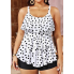  Жіночий купальник FS Tankini Yonique Women's Plus Size XL Чорно-білий (9375)