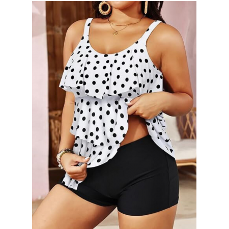 Женский купальник FS Tankini Yonique Women's Plus Size L Черно-белый (9427) Женский купальник FS Tankini Yonique Women's Plus Size L Черно-белый (9427)