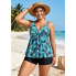  Жіночий купальник-сукня FS Tankini Swimsuit Plus Size 3XL Floral Print Блакитний (10039)