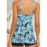  Жіночий купальник-сукня FS Tankini Swimsuit Plus Size 3XL Floral Print Блакитний (10039)