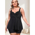  Жіночий купальник-танкіні Hanna Nikole Tankini Plus Size 56 Чорний (9391)