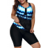  Спортивний роздільний купальник FS Tankini Boyshort Swimsuit XXL Чорний (9395)