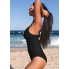  Жіночий суцільний купальник Cupshe Cherry Red Tummy Control S Чорний (9428)
