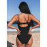  Жіночий суцільний купальник Cupshe Cherry Red Tummy Control S Чорний (9428)