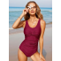 Суцільний купальник FS Swimwear Tummy Control XXL з ефектом утяжки Бордовий (9670)