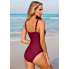 Суцільний купальник FS Swimwear Tummy Control XXL з ефектом утяжки Бордовий (9670)
