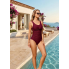 Суцільний купальник FS Swimwear Tummy Control XXL з ефектом утяжки Бордовий (9670)