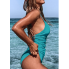  Жіночий суцільний купальник Cupshe V Neck Tummy Control L Морської хвилі (9433)