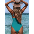  Жіночий суцільний купальник Cupshe V Neck Tummy Control L Морської хвилі (9433)