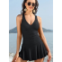  Жіночий суцільний купальник FS SHEKINI Women's Swimsuit  XL Чорний (9438)