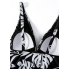  Жіночий суцільний купальник FS Solid Split Hem Bikini L Чорно-білий (9551)