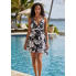  Жіночий суцільний купальник FS Solid Split Hem Bikini L Чорно-білий (9551)