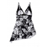  Жіночий суцільний купальник FS Solid Split Hem Bikini L Чорно-білий (9551)