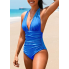  Жіночий суцільний купальник FS Halter Tummy Control L Блакитний (9464)
