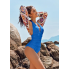  Жіночий суцільний купальник FS Halter Tummy Control L Блакитний (9464)