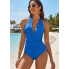  Жіночий суцільний купальник FS Halter Tummy Control L Блакитний (9464)