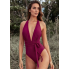  Жіночий суцільний купальник Cupshe Deep V-neck Swimsuit М Бордовий (9465)