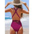  Жіночий суцільний купальник Cupshe Deep V-neck Swimsuit М Бордовий (9465)